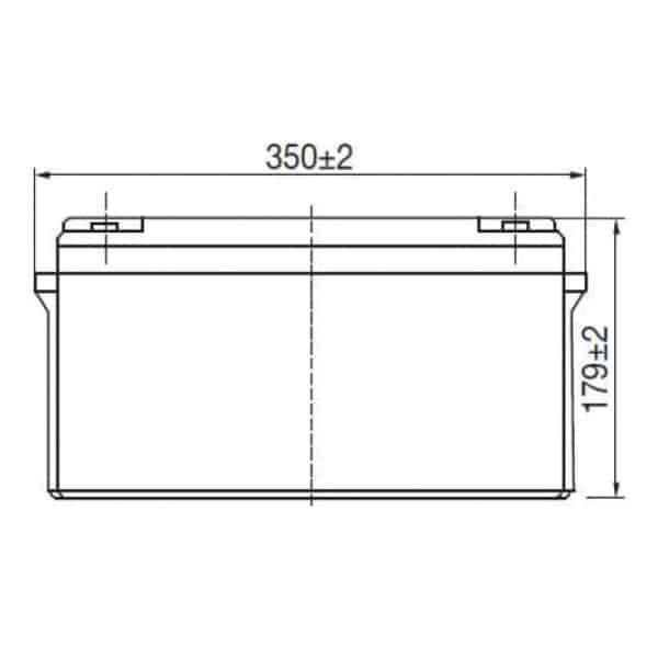AF1275S_2D_1 Μήκος και ύψος μπαταρίας vrla βαθιάς εκφόρτισης 12V 175Ah Accuforce S