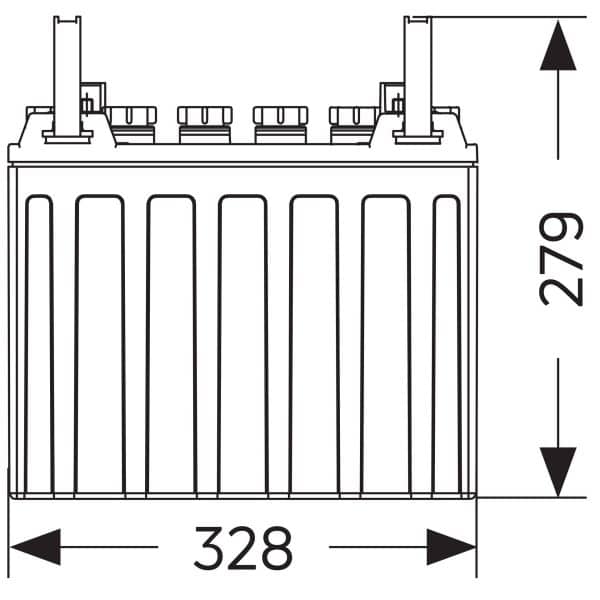 DT1275_2D_1.jpg Επαγγελματική μπαταρία 12V 150Ah MERCURY για ηλεκτρικά παλετοφόρα