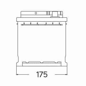 Μπαταρία 12V 74Ah Dynamic Mercury Batteries – πλάγια όψη