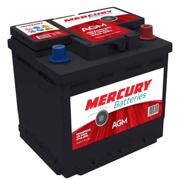 MRAGM1250 Μπαταρία AGM 12V 50Ah Κλειστού Τύπου Δεξιά Mercury Batteries