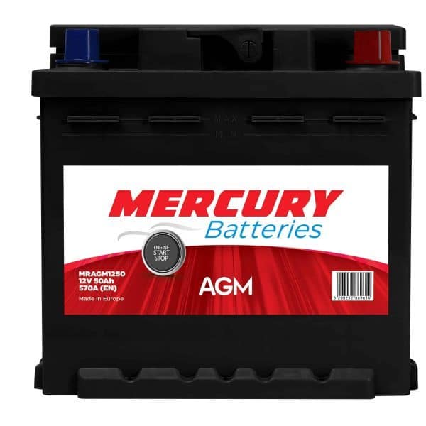 MRAGM1250_1 Μπαταρία 12V 50Ah Κλειστού Τύπου AGM Δεξιά Mercury Batteries