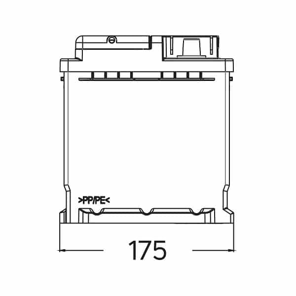 MRP56030_2D_2 Πλάτος μπαταρίας 12V 60Ah Κλειστού Τύπου Ευρωπαϊκή δεξιά Premium