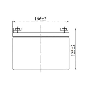 Μήκος και ύψος μπαταρίας vrla βαθιάς εκφόρτισης 12V 35Ah Accuforce S