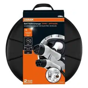 Duurzame EV-laadkabel Type 2 11kW Osram 5 meter