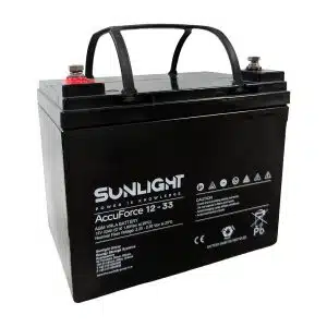 Μπαταρία μολύβδου SUNLIGHT AccuForce 12-33 τεχνολογίας AGM VRLA (12V 33Ah). Βρείτε αξιόπιστες μπαταρίες κλειστού τύπου για συστήματα ασφαλείας, UPS και φωτοβολταϊκά στο e-shop της ZAPS.