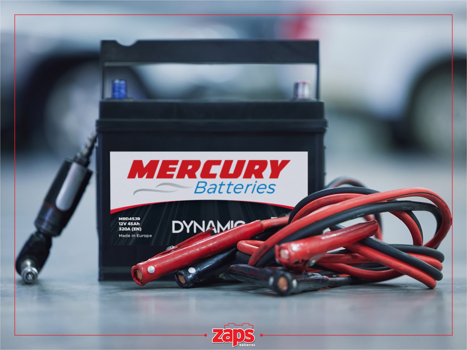 μπαταρία mercury dynamic με καλώδια εκκίνησης αυτοκινήτου