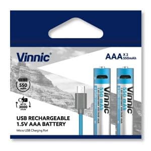 Επαναφορτιζόμενη-Μπαταρία-Λιθίου-Li-Ion-AAA-USB-VINNIC-550mAh