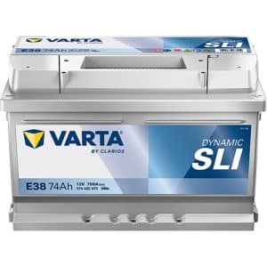 Μπαταρία αυτοκινήτου VARTA Silver Dynamic E38 74Ah 750A μπροστινή όψη.