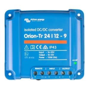 Front view of the Victron Energy Orion-Tr 24/12-9A (110W) DC-DC voltage converter