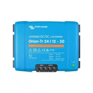 Front view of the Victron Energy Orion-Tr 24/12-30A (360W) DC-DC voltage converter from its range ZAPS Batteries